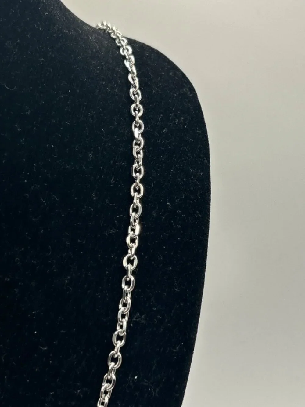 Vintage Real Silver Link Chain 22 Inch Plated Stainless Steel Waterproof New